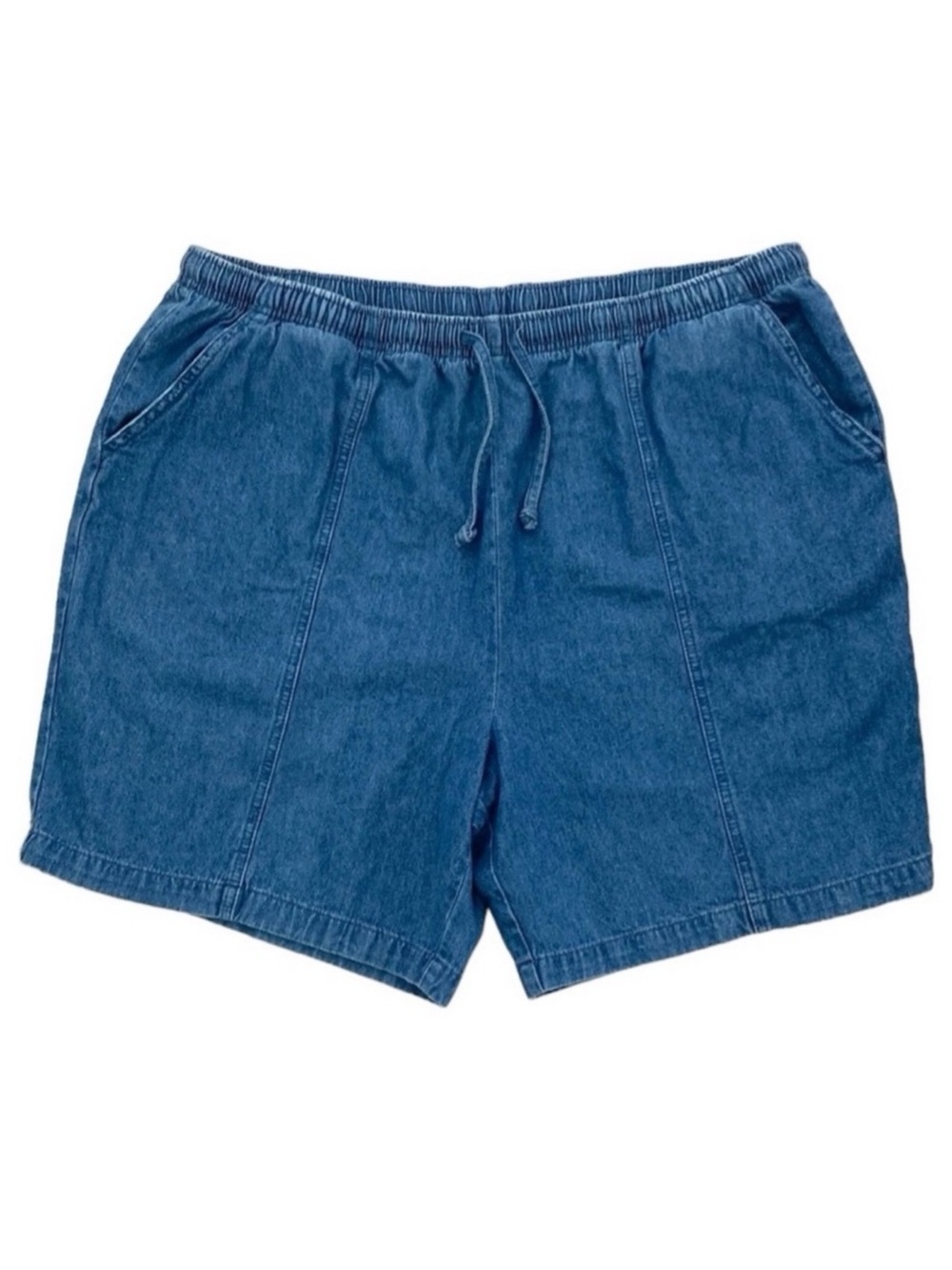 BFA Classics Vintage Blue Elastic Drawstring Waist Cotton Jean Shorts 2X